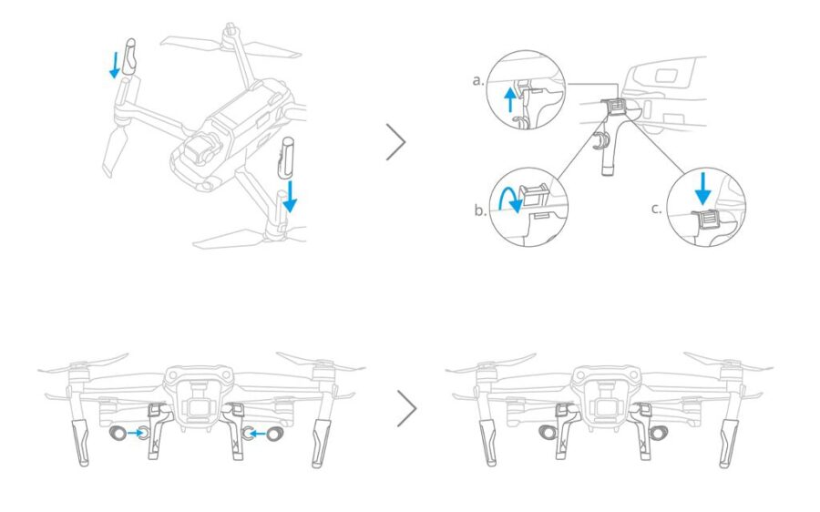 Набор удлинителей шасси с подсветкой PGYTECH Landing Gear Extensions LED Headlamp Set for Mavic Air 2